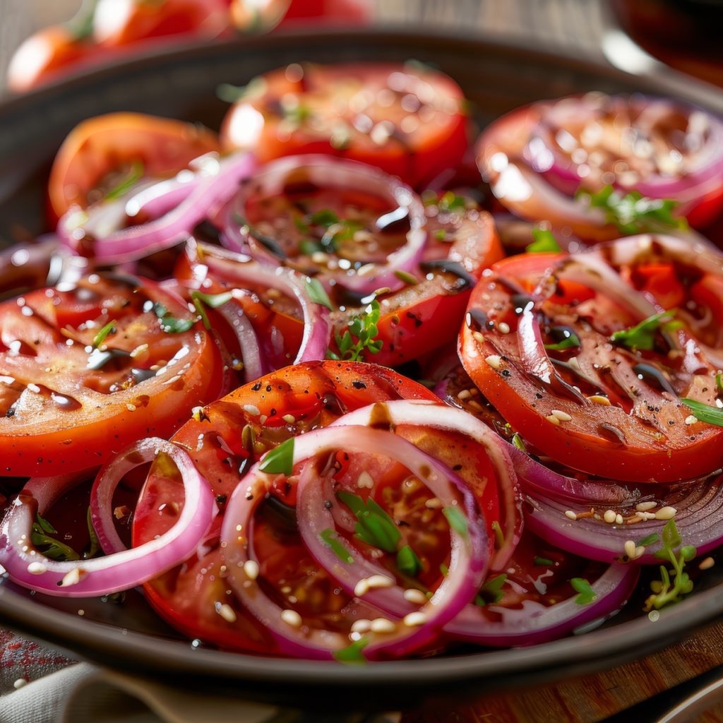 Sliced Tomatoes and Onions Salad