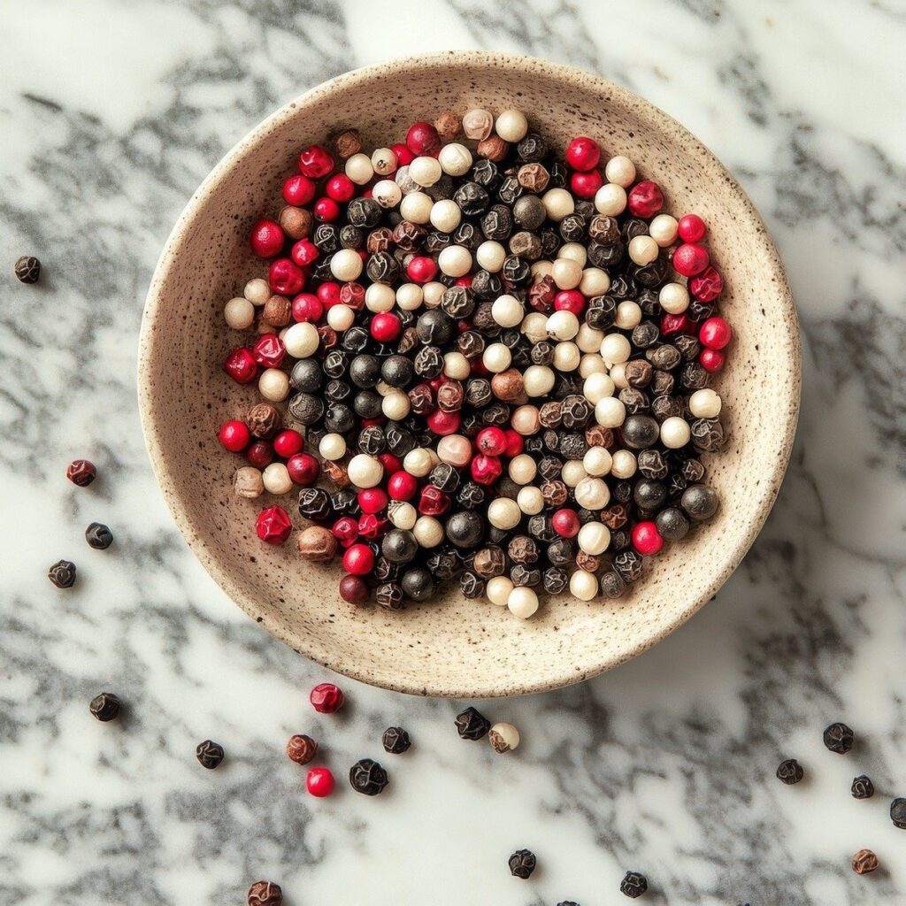 Black, White, Pink Peppercorns