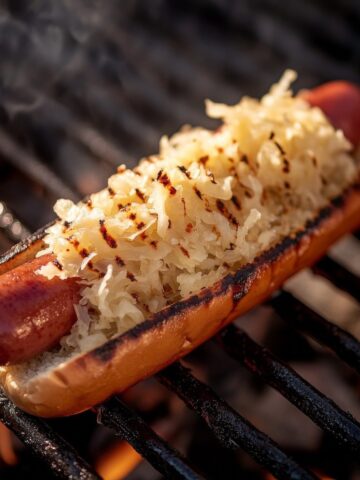 Sauerkraut on Hot Dog