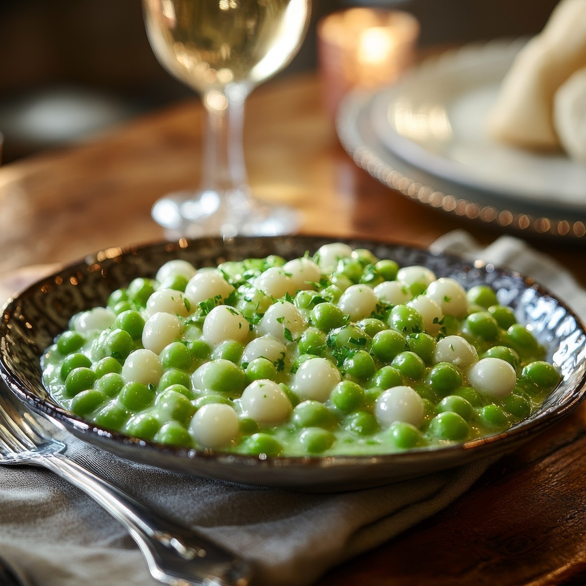 Creamy Peas and Pearl Onions Recipe