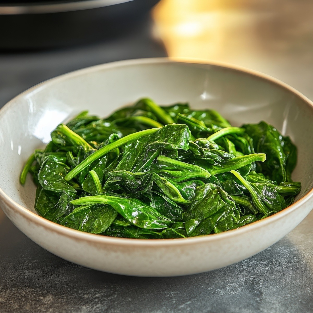 Microwaved Cooked Spinach