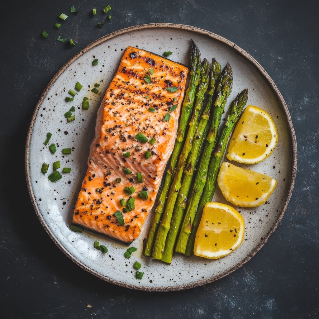 Low-Carb Diet Salmon and Asparagus