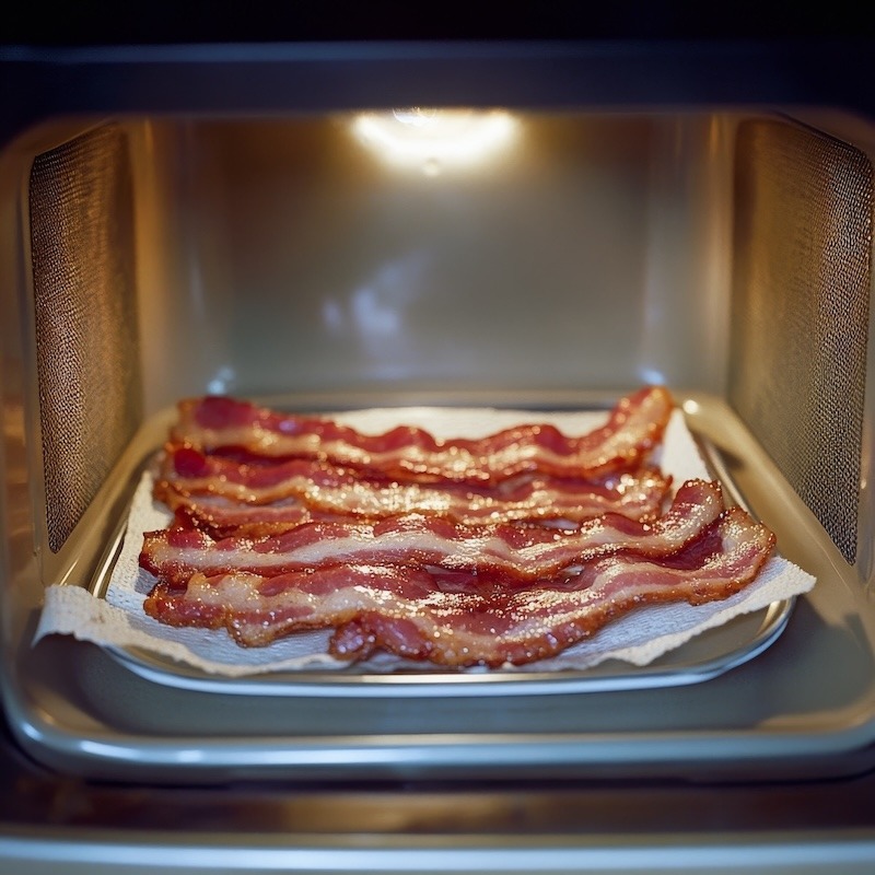 Microwave Cooked Bacon