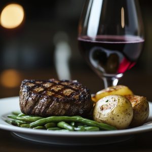 Red wine pairing with grilled steak