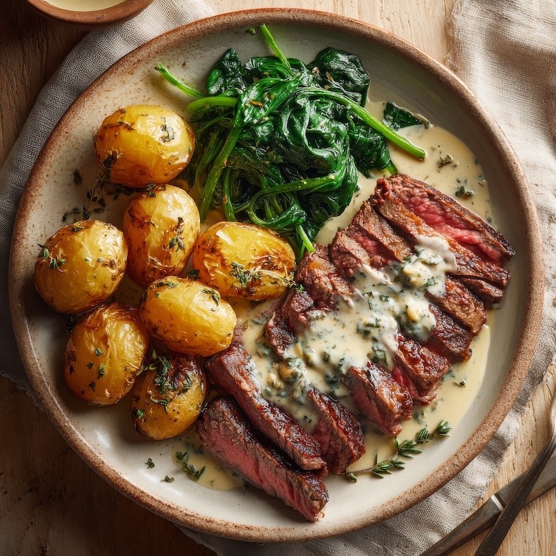 Blue Cheese Sauce Served with Steak