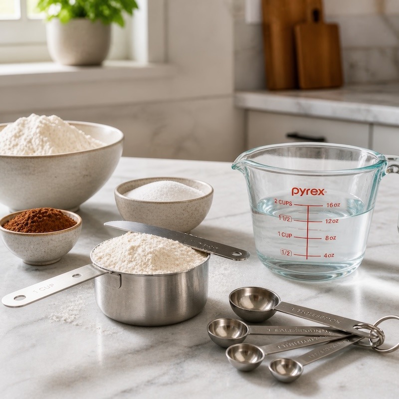 A collection of tools for measuring ingredients