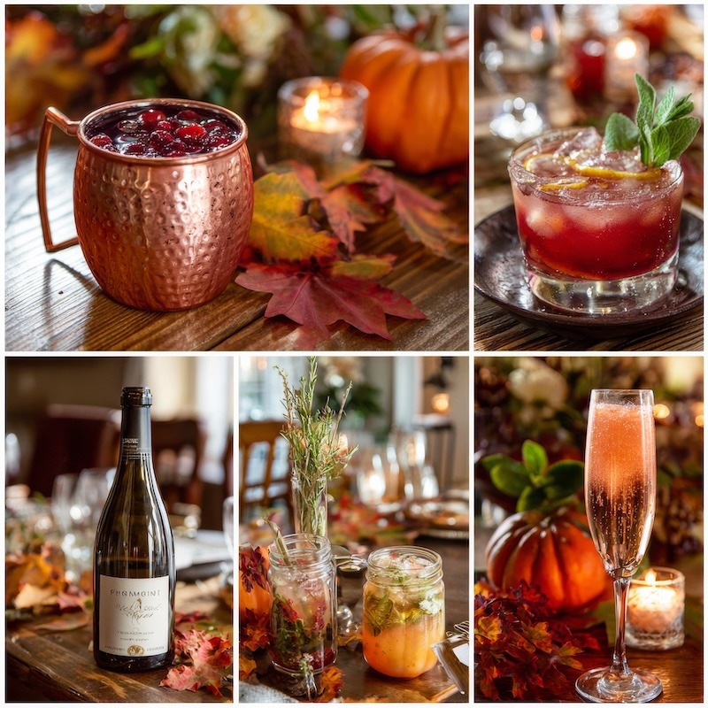 Thanksgiving cocktails, mocktails and wine pairings