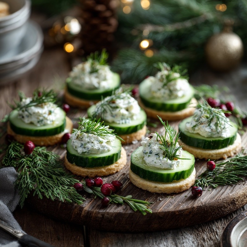 Cucumber Rounds with Herbed Cream Cheese