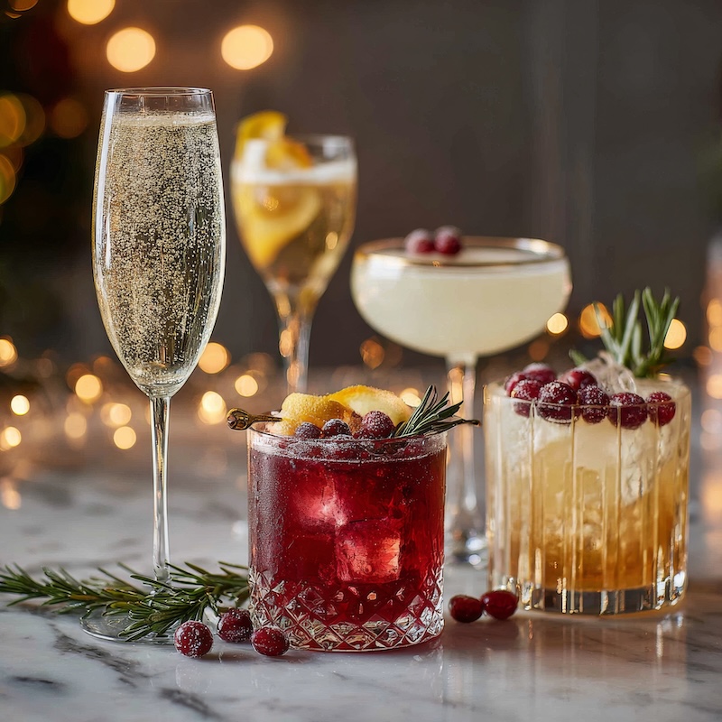 New Year's Eve Cocktails and Mocktails