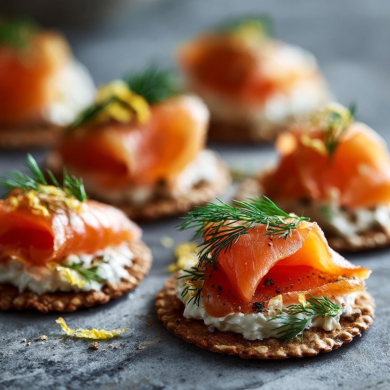 Smoke Salmon Bites Appetizer