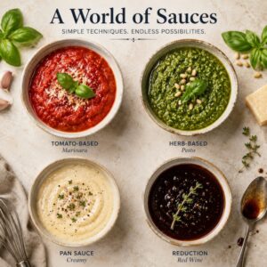 Four sauces illustrating the world of sauces