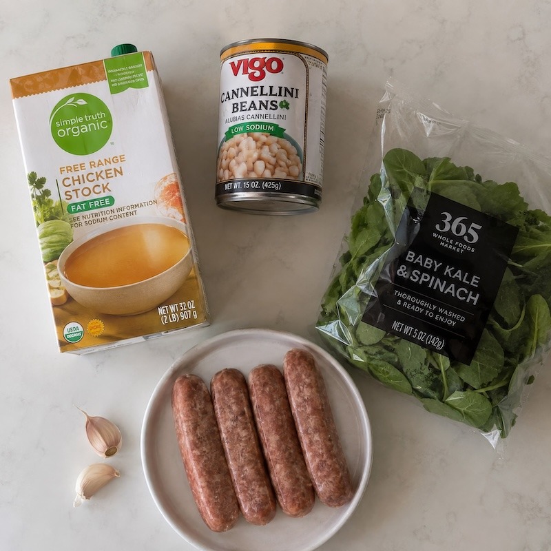 Ingredients for Tuscan soup