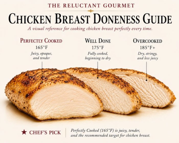 A chart for chicken breast doneness