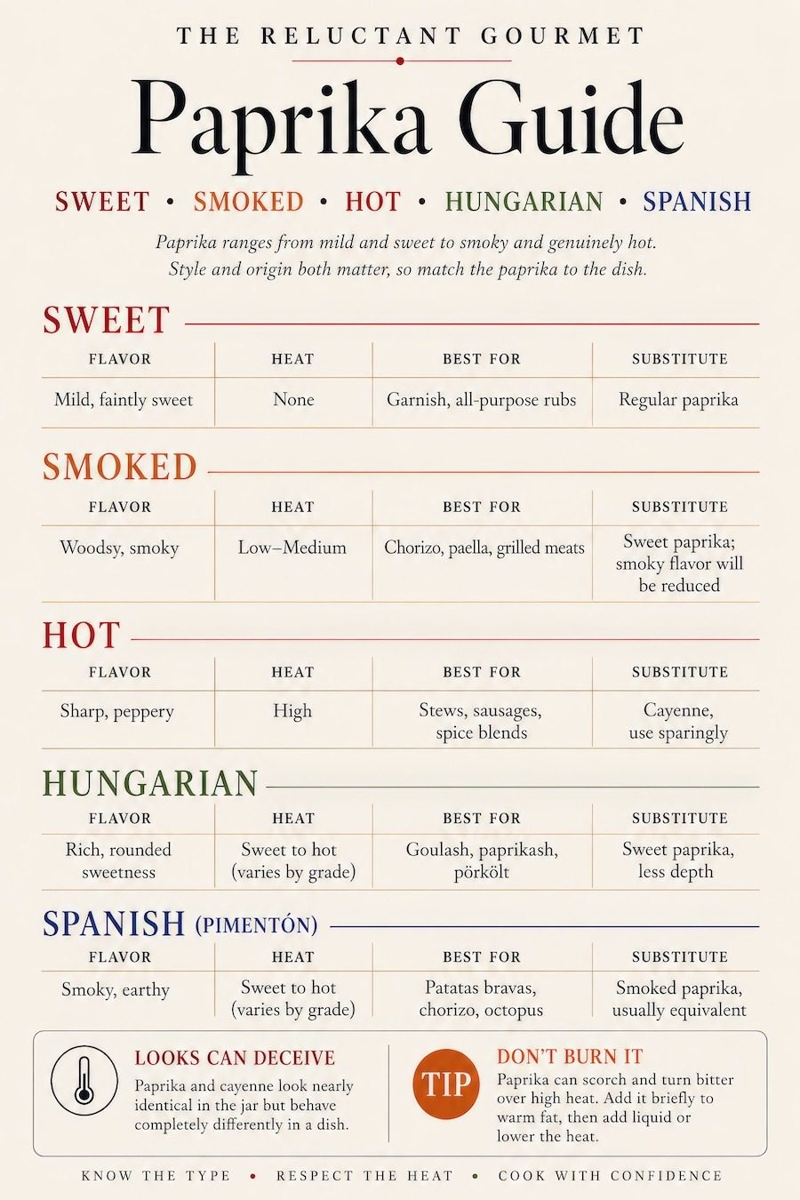 Paprika Guide with types, heat, taste, and best uses